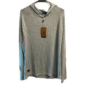 KANGOL Men's Light Green Hooded Sweater Soft Pullover Lightweight Sz. L NWT